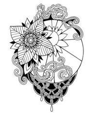 Elegante Schwarze Blume Tattoo