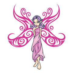 Pink Purple Fairy Tattoo