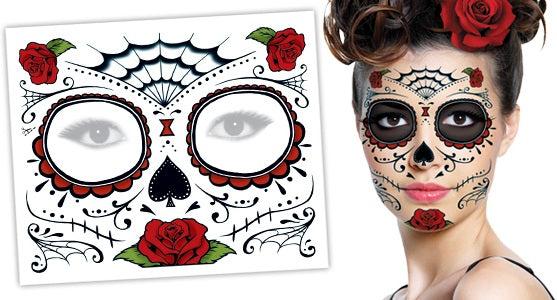 Roses Face Mask Tattoo
