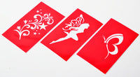 3 Stencils For Tattoo Spray: Fairy, Floral & Butterfly