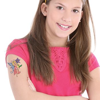 Tatuaggio Fatina Con Fiore Blu