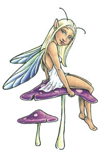 Fairy On Mushroom Tattoo