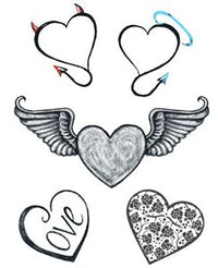 Modern Hearts Fashion Tattoo
