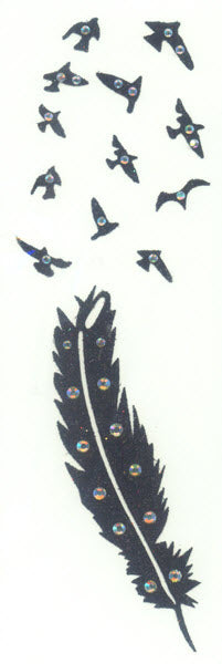 Feather Birds Body Jewel Sticker