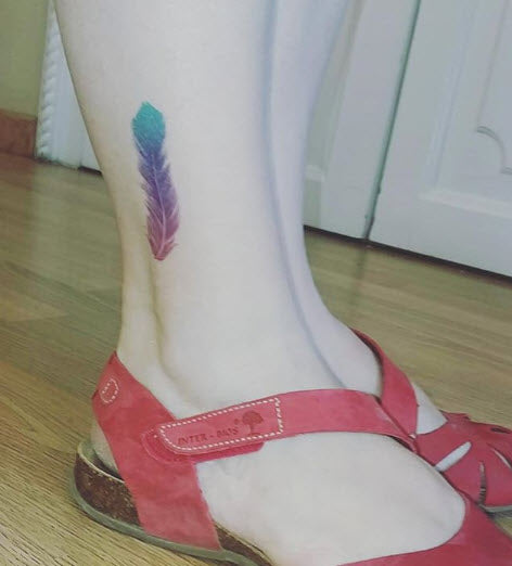 Colorful Feathers Tattoo