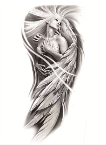 Weiblicher Engel Tätowierung Sleeve