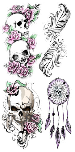 Tatuaje De Cráneos Femeninos