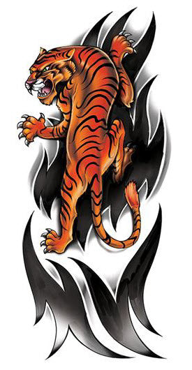 Ferocious Tiger Sleeve Tattoo