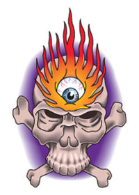 Fiery Eye Skull Tattoo