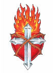 Fiery Heart Cross Tattoo