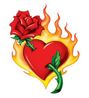 Brennendes Herz Tattoo