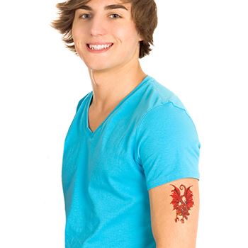Tatuaggio Drago Rosso In Fiamme