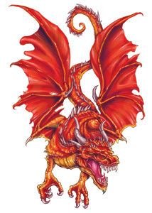 Flammend Roten Drachen Drachen Tattoo