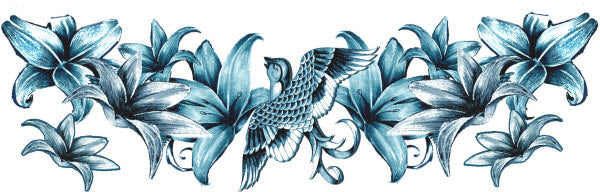 Tatuaggio Bracciale Floreale Con Uccello