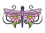 Flowers & Dragonfly Tattoo