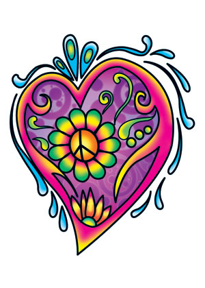 Flower Power Corazón Tatuaje