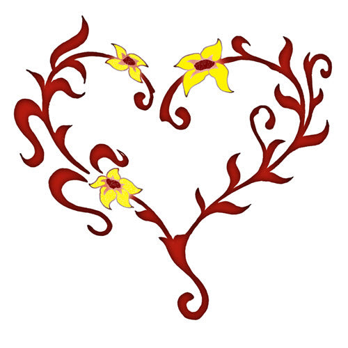 Flowered Heart Tattoo