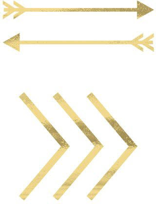 Foil Metallic Gold Arrows Tattoo