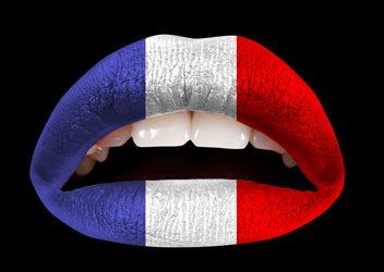 French Flag Violent Lips (3 Lippen Tattoo Sätze)