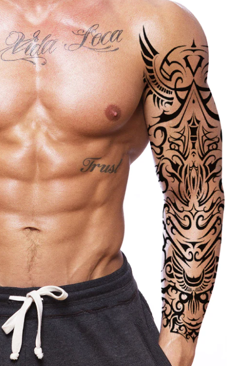 Tatuaggio temporaneo a manica intera su braccio/gamba Geometria a fiore intero