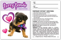 Furry Friends Carte de Tatouage Saint Valentin
