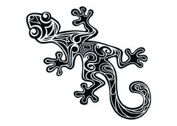 Tribal Funny Gecko Tattoo