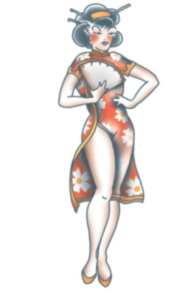 Geisha Pin Up Tattoo