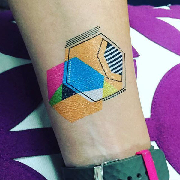 Geometric Hexagon Tattoo