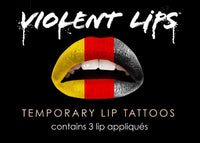 German Flag Violent Lips (3 Conjuntos Del Tatuaje Del Labio)