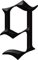 Tatuagem Número Gótico 9 (Nove)