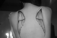 Gigantische Zwarte Vleugels Tattoo