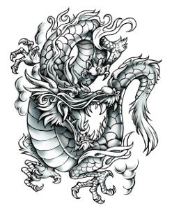 Dragon Géant Gris Tattoo