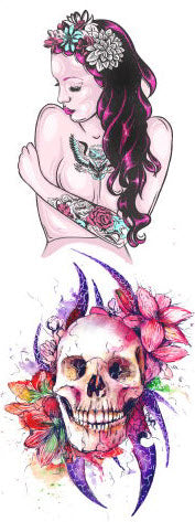 Girl & Skull Tattoos