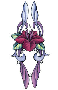 Tatuaje De La Flor Púrpura Brillantina