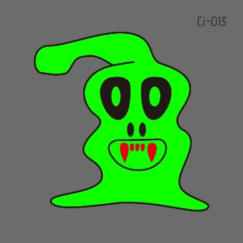 Glow in the Dark Angry Ghost Nep Halloween Tattoo