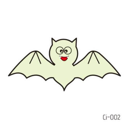 Glow in the Dark Cross-Eyed Bat nep tattoo Halloween