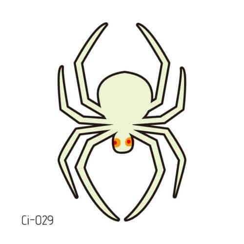 Glow in the Dark Spider fake tattoo Halloween