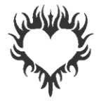 Glow Flame Heart Tattoo
