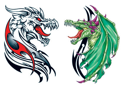 Dragones Resplandor En La Oscuridad Tatuaje