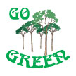 Small Go Green Trees Tattoo