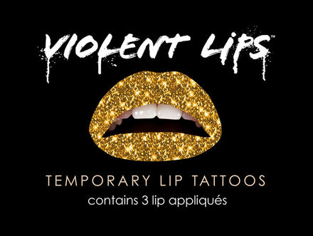 Gold Glitteratti Violent Lips (3 Lippen Tattoo Sets)