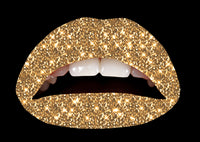 Gold Glitteratti Violent Lips (3 Lippen Tattoo Sätze)