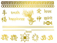 Goldene Kanji, Halskette & Lotusblumen (23 Tattoos)