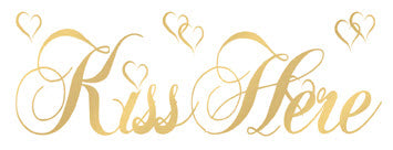Kiss Here Gold Tattoo