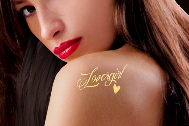 Tatuagem Dourada Lover Girl
