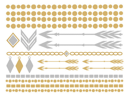 Oro Plata Cadenas Flechas (20 Tatuajes)
