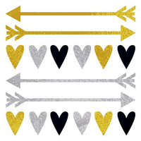 PrismFoil Gold And Silver Hearts And Arrows Tattoos (16 Tattoos)