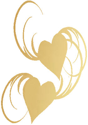 Golden Swinging Hearts Tattoos