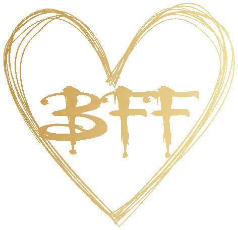 Golden BFF Heart Tattoo