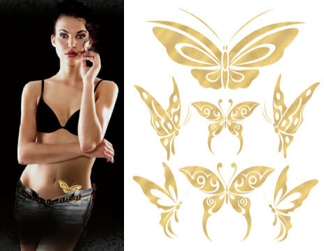 Tatuaggi Di Farfalle Dorate